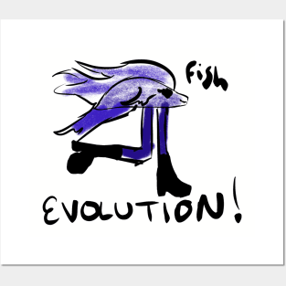 Fish Evolution Posters and Art